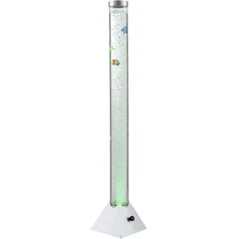GLOBO Wassersäule Stehleuchte Sprudelsäule Farbwechsel Dekolampe LED Stehlampe, mit 5 Deko-Fischen, Sprudelstärke einstellbar, LxBxH 21,5x21,5x120 cm