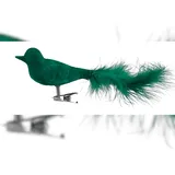 Buri Glas-Weihnachtsbaumschmuck Vogel 2er-Set mit weichem Samtbezug Weihnachtsdeko 2