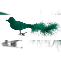 Buri Glas-Weihnachtsbaumschmuck Vogel 2er-Set mit weichem Samtbezug Weihnachtsdeko 2