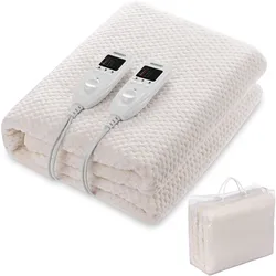 Doppelwärmeunterbett Coral Fleece Grau 160x140cm Abschaltautomatik