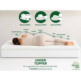 Dreamstar Topper Easy Dream H3 100 x 200 cm weiß