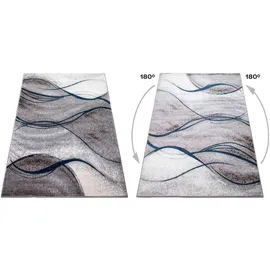 OTTO home Teppich OTTO HOME "Tritom" Gr. 6, blau, B:200cm H:9mm L:300cm, Kunstfaser, Teppiche, Teppich, mit besonders weichem Flor, Kurzflor, modernes Wellen Muster
