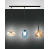 Fabas Luce Olbia 3-flg. 100 cm eckig amber/azurblau/champagner