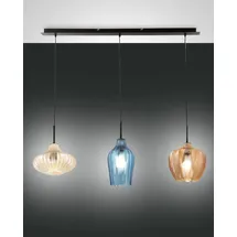 Fabas Luce Olbia 3-flg. 100 cm eckig amber/azurblau/champagner