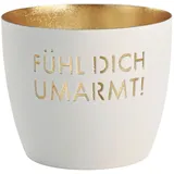 Giftcompany Windlicht Madras Eisen Weiß/Gold
