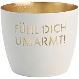 Giftcompany Windlicht Madras Eisen Weiß/Gold