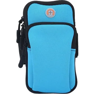 VGEBY1 Armtasche, wasserdichte Neopren Arm Handgelenk Tasche Armband Handytasche für Handy Bis zu 6,0" Sporttasche zum Laufen, Joggen, Trainieren(Blau)