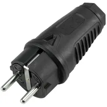 PCE PC ELECTRIC Schutzkontakt Stecker Gummi sw