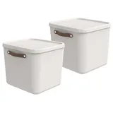Rotho Maloja Aufbewahrungsbox 39,5 x 38,0 x 34,0 cm 2-tlg. weiß