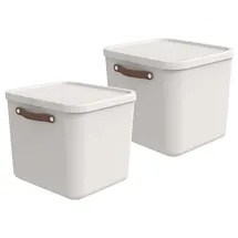 Rotho Maloja Aufbewahrungsbox 39,5 x 38,0 x 34,0 cm 2-tlg. weiß