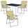 Mojawo Camping Set Campingtisch + 3 Campingstuhl Schwarz