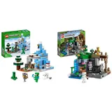 LEGO 21243 Minecraft Die Vereisten Gipfel & 21189 Minecraft Das Skelettverlies, Set mit Höhlen, Skelettfiguren, feindlichen Kreaturen und Zubehör, Spielzeug für Kinder