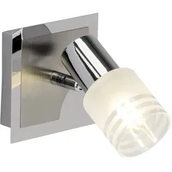 BRILLIANT Lampe Lea LED Wandspot eisen/chrom/weiß   1x LED-D45, E14, 4W LED-Tropfenlampe inklusive, (450lm, 2700K)   Energiesparend und langlebig durch LED-Einsatz