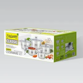 Maestro Topf-Set 10-tlg. 1,5 l + 2,0 l + 3,0 l + 5,0 l + 6,0 l
