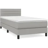 vidaXL Boxspringbett mit Matratze Hellgrau 100x200 cm Stoff1372996