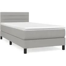 vidaXL Boxspringbett mit Matratze Hellgrau 100x200 cm Stoff1372996