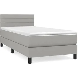 vidaXL Boxspringbett mit Matratze Hellgrau 100x200 cm Stoff1372996