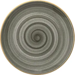 6x Bonna Aura Space Gourmet flacher Teller rund 25cm 3cm hoch Anthrazitgrau Creme Porzellan ASCGRM25DZ Speiseteller Tafel Geschirr