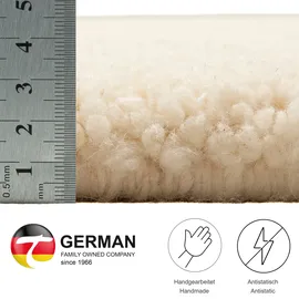 THEKO Wollteppich THEKO "Hadj Uni", beige (natur), B:60cm H:25mm L:90cm, Wolle, Teppiche, echter Berber Teppich, reine Wolle, meliert, handgeknüpft