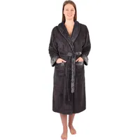 Betz Bademantel Bademantel Microfaser mit Schalkragen - MALMÖ - für Herren und Damen, Gürtel grau L/XL