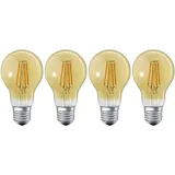 Ledvance LED-Lampe, Sockel: E27, Warm Comfort Light, 2400 K, 6 W, SMART+ Filament Classic Dimmable, 4er-Pack