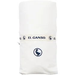 El Ganso - Spannbettlaken 90x200+30cm mit Klappe Weiß - 100% Baumwolle 180TC mit Sticklogo