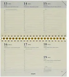 Brepols Omniplan Terminkalender Nachfüllung 2027 DIN A6 1 Woche / 2 Seiten Deutsch, Englisch, Französisch, Italienisch, Niederländisch, Spanisch Creme