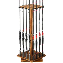 VEVOR Angelrutenhalter für 16 Stangen Angelständer 360° Drehbar Bodenständer