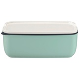 Villeroy & Boch like by Villeroy & Boch group ToGo & ToStay - Lunchbox, 20x13x7,5cm, Premium Porzellan, eckig, Mintgrün, Hellgrün/Weiß, 10-4869-9415