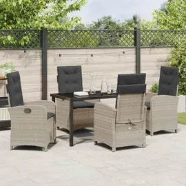 vidaXL Garten Essgruppe 5-tlg. Hellgrau