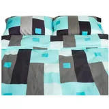 COFI 1453 Stillvolles Design Türkis/Schwarz/Grau 200 x 200 cm + 200 x 200 cm