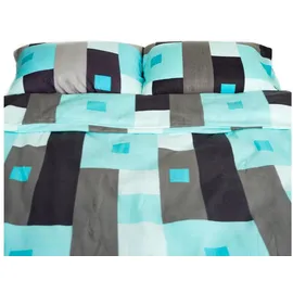 COFI 1453 Stillvolles Design Türkis/Schwarz/Grau 200 x 200 cm + 200 x 200 cm