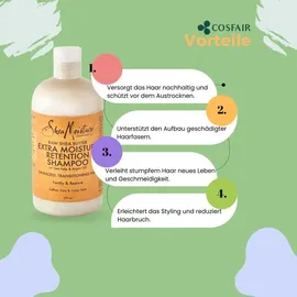 Shea Moisture Retention Raw Sheabutter Shampoo 384 ml
