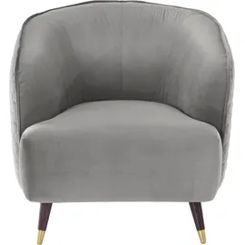 Home Affaire Sessel HOME AFFAIRE "Oradea Cocktailsessel", grau (hellgrau), B:85cm H:78cm T:87cm, Samtoptik (100% Polyester), Sessel, Sessel, mit eleganter Steppung auf Rückseite der Rückenlehne
