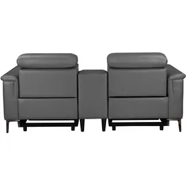 OTTO home 2-Sitzer OTTO HOME "LUND, Kinosofa, Relaxfunktion, TV-Sessel, manuell/elektrisch (USB-A)", grau, B:195cm H:97cm T:99cm, 100% Echtleder - Kunstleder 100% Polyurethan, Sofas, Kopfteilverstellung, Getränkachhalter, u. Staufach