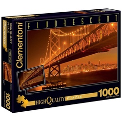 Clementoni® Puzzle High Quality Collection Puzzle San Francisco 1000 Teile floureszierend, 1000 Puzzleteile beige