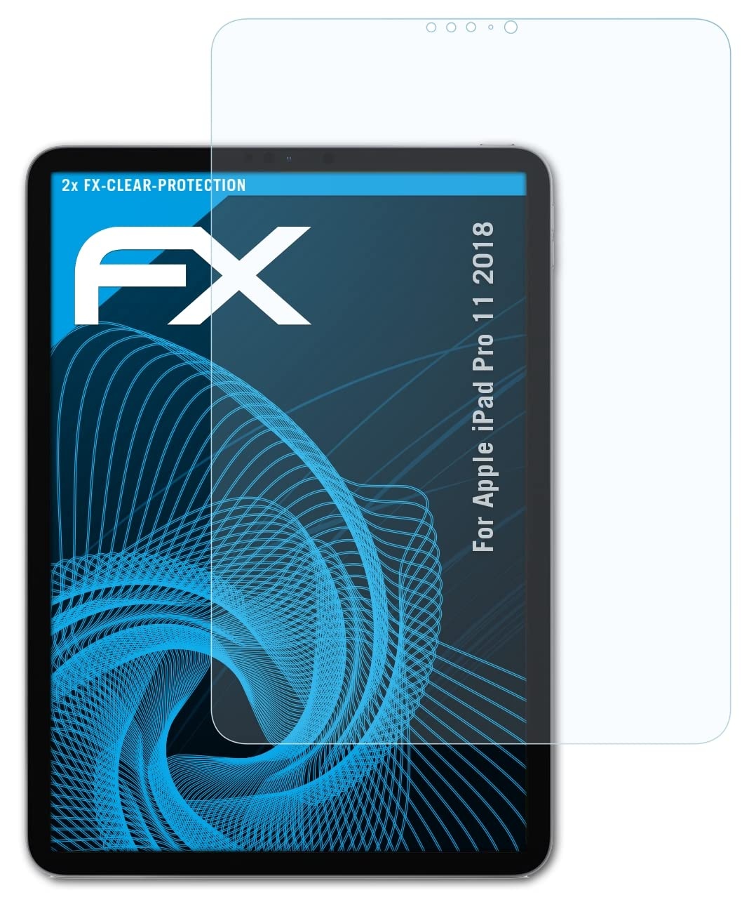 atFoliX Schutzfolie kompatibel mit Apple iPad Pro 11 2018 Folie, ultraklare FX Displayschutzfolie (2X)