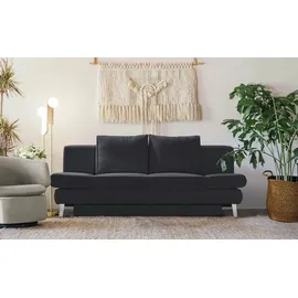 Sofa.de Schlafsofa Mikrofaser mit Bettkasten 2-Sitzer Grau