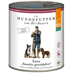 defu Nassfutter Hund Ente Sensitiv getreidefrei bio 820g