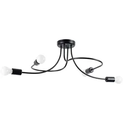 SOLLUX LIGHTING Deckenleuchte "Kronleuchter LEVAR schwarz", schwarz, H: 32cm, Lampen, Streulicht