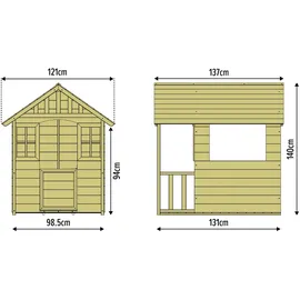 zwerkules Spielhaus Villa 137 x 121 x 140 cm Natur
