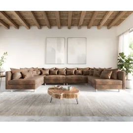 DeLife Wohnlandschaft Clovis XL Braun Antik Optik Modulsofa, Design Wohnlandschaften, Couch Loft, Modulsofa, modular