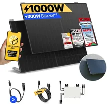 solakon Balkonkraftwerk onBasic 1000W 10 m Kabel + Garten-/ Wandhalterung