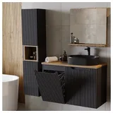 Lomadox NEWPORT 3-tlg. Schwarz mit Eiche