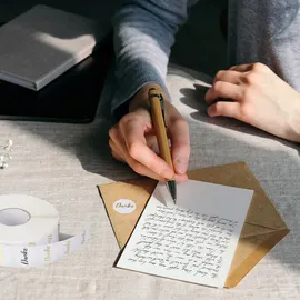 Relaxdays Danke Aufkleber 2500 Stück Ø 25 mm selbstklebend