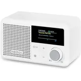S66822 Tragbares Mini DAB+ Radio mit Bluetooth (Akku 6,5 Stunden, klein, dimmbares Farbdisplay, Teleskopantenne,Sleeptimer,Wecker,Snooze, AUX, USB-C) - Weiß