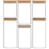 Cheffinger 6-teiliges Glas Vorratsdosen-Set mit Bambusdeckel – Stilvoll &