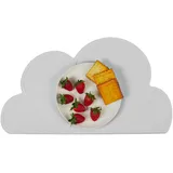 Relaxdays Platzdeckchen Kinder, Wolke, rutschfest, abwaschbar, Tisch Silikonmatte Baby, b x t: 47 x 26,5 cm, hellgrau