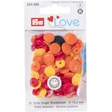 Prym Love Druckknopf Color Blume 13,6 mm gelb/rot/Gold, Polyester, 393080-1