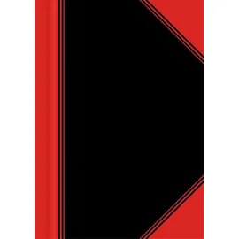 Bantex Notizbuch Chinakladde A7 kariert Schwarz/Rot